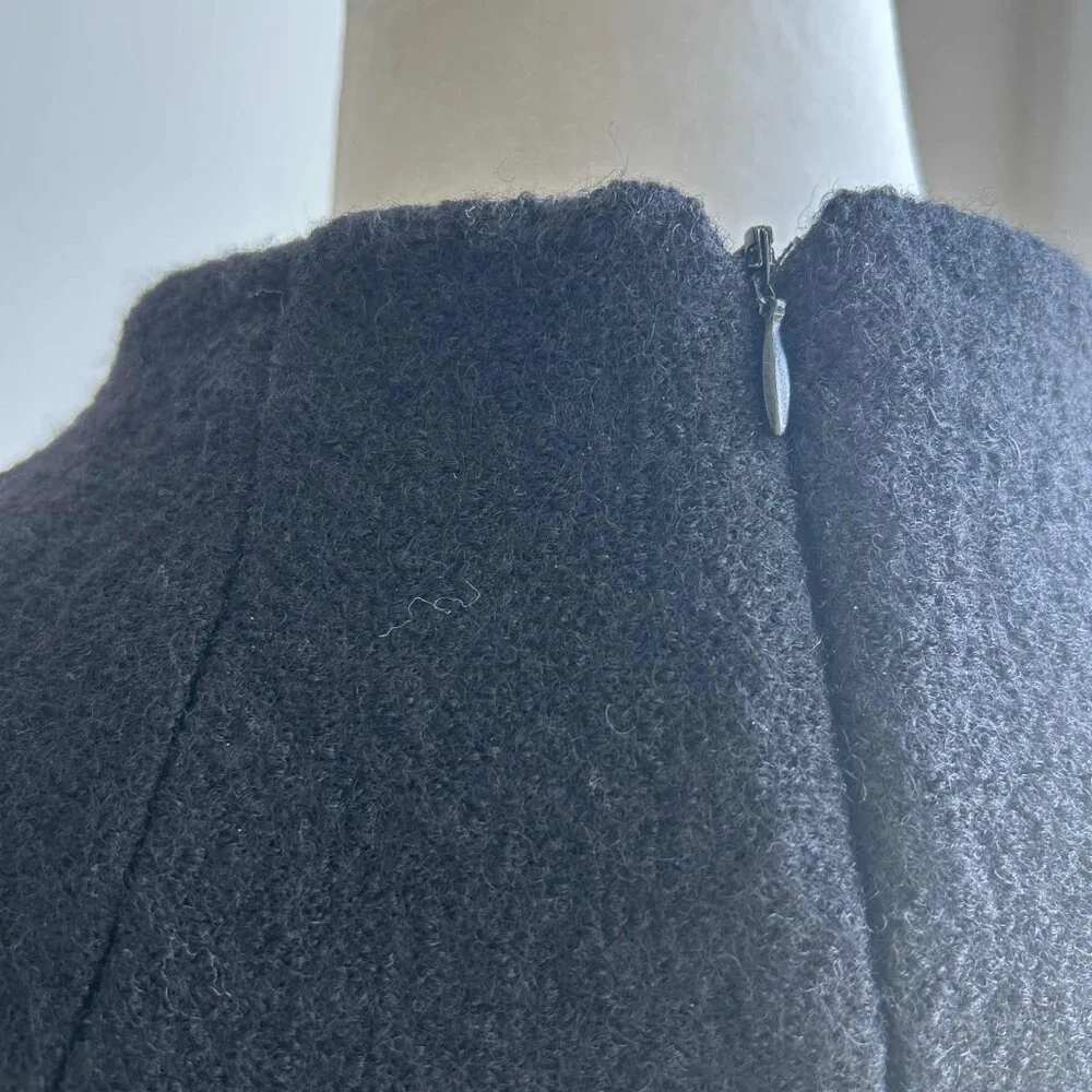 Zara Collection Black Textured Wool Mock-Neck Shift Dress with Pockets – EU L - Picture 10 of 12
